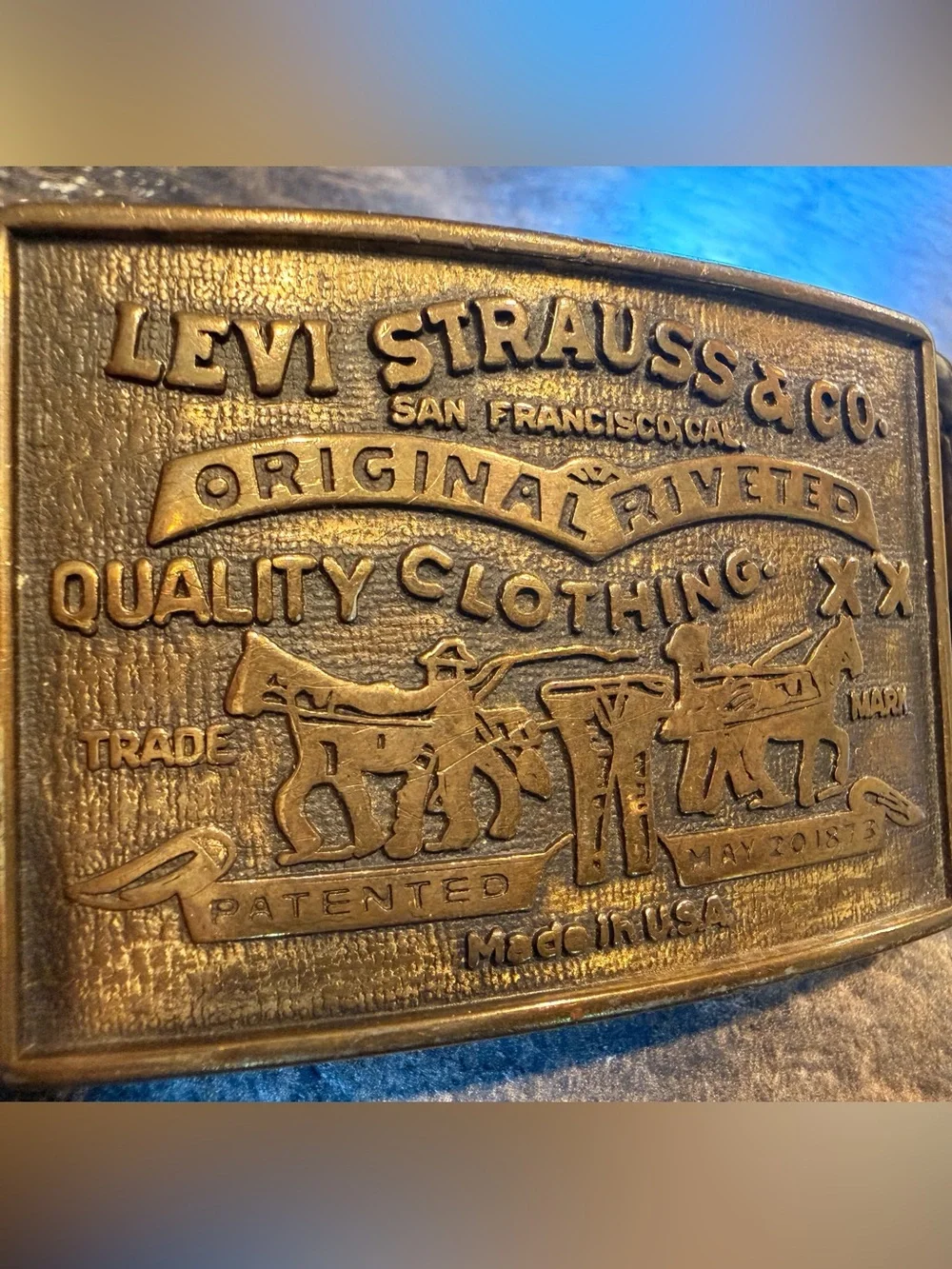 Levi Strauss & Co. Brass Belt Buckle - Gold Tone